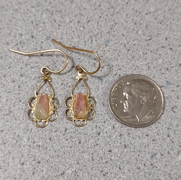 Firm Final!*Gold filled tourmaline earrings (14k)Oct Birthstone - Picture 1 of 2